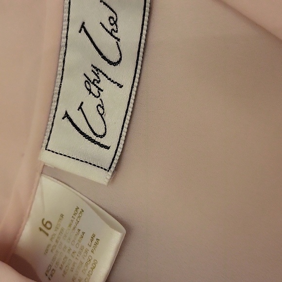 Kathy Che Embroidered Pearl Collar Pink Button Down Blouse - Picture 7 of 7